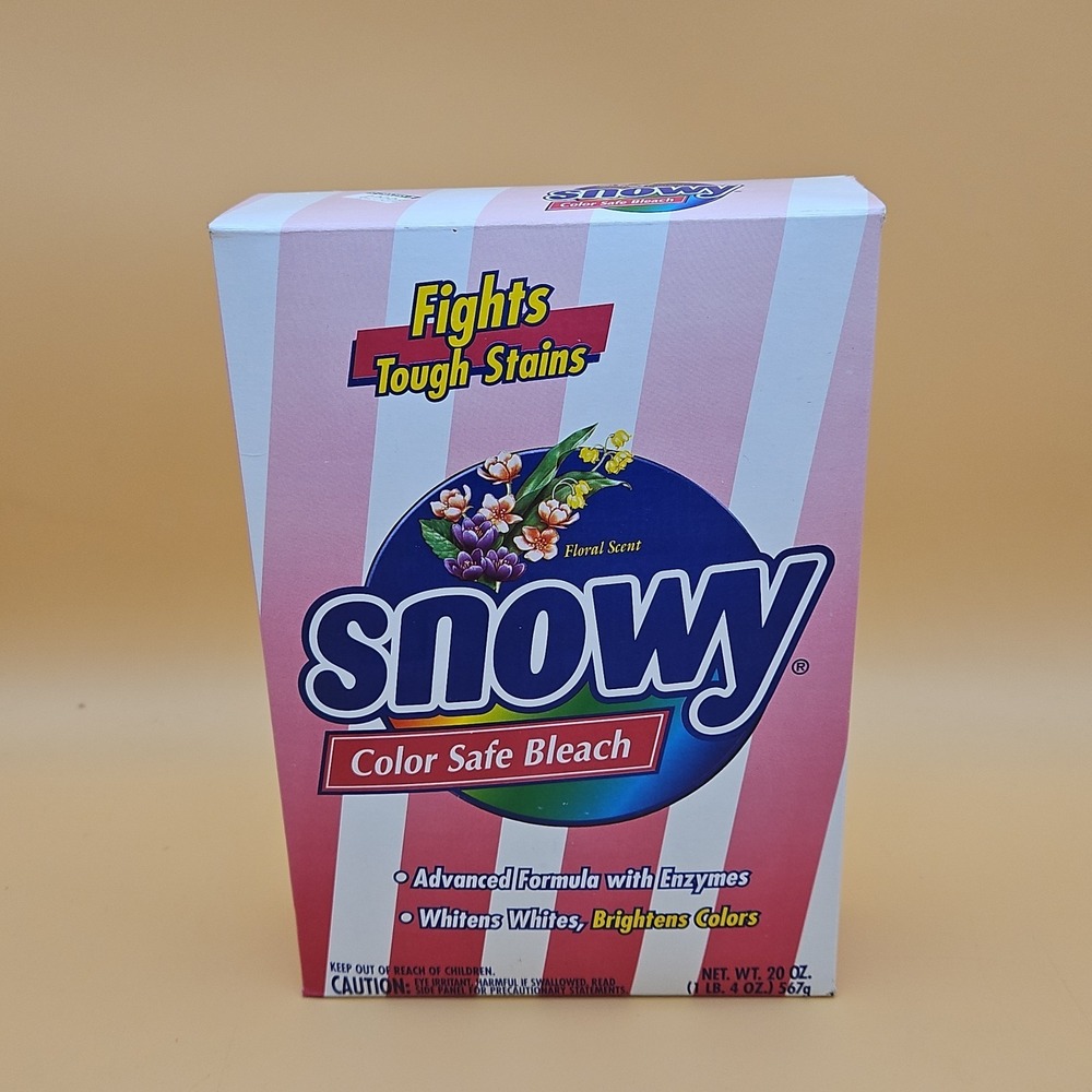 Vintage Snowy Color‎ Safe All Fabric Bleach Unopened Powder 20oz NOS NIB 2000